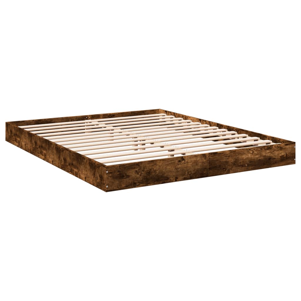 vidaXL Bedframe zonder matras hout gerookt eikenkleurig 150x200 cm afbeelding