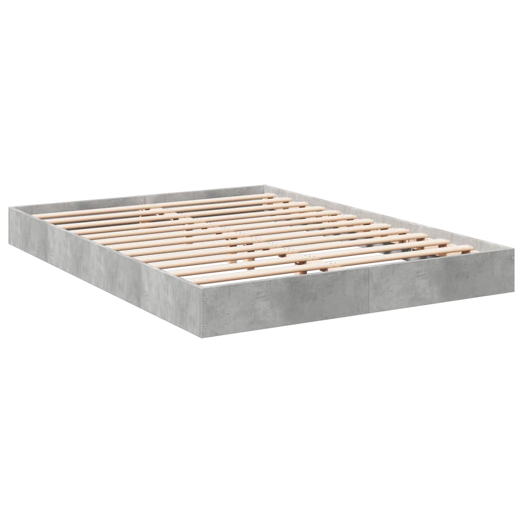 vidaXL Bedframe bewerkt hout betongrijs 140x200 cm afbeelding
