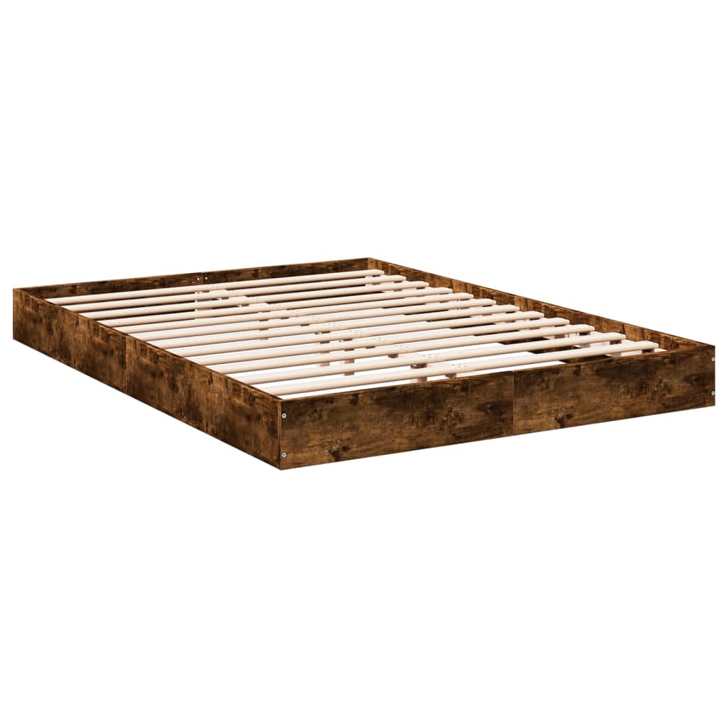 vidaXL Bedframe zonder matras hout gerookt eikenkleurig 140x200 cm afbeelding