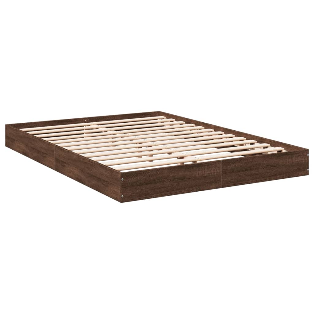 vidaXL Bedframe zonder matras bewerkt hout bruin eikenkleur 140x200 cm afbeelding