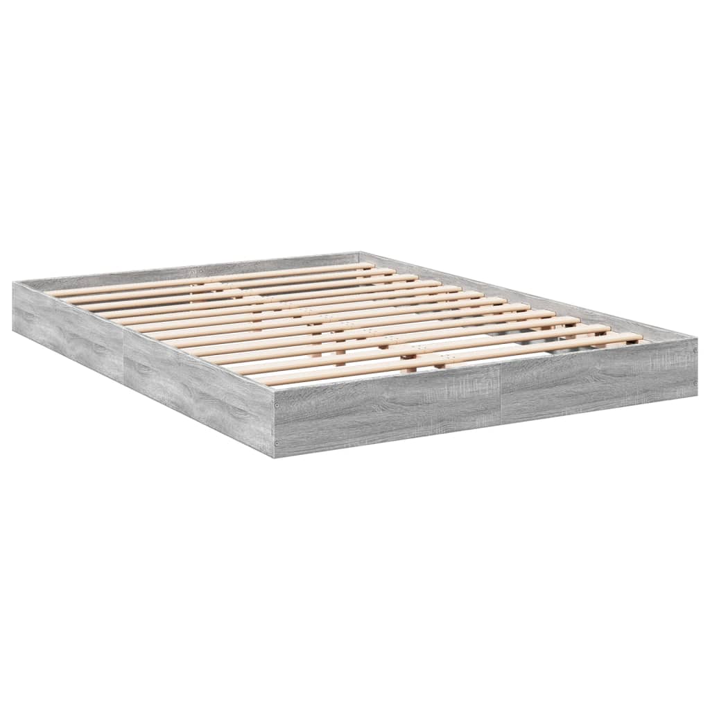 vidaXL Bedframe bewerkt hout grijs sonoma eikenkleurig 120x200 cm afbeelding