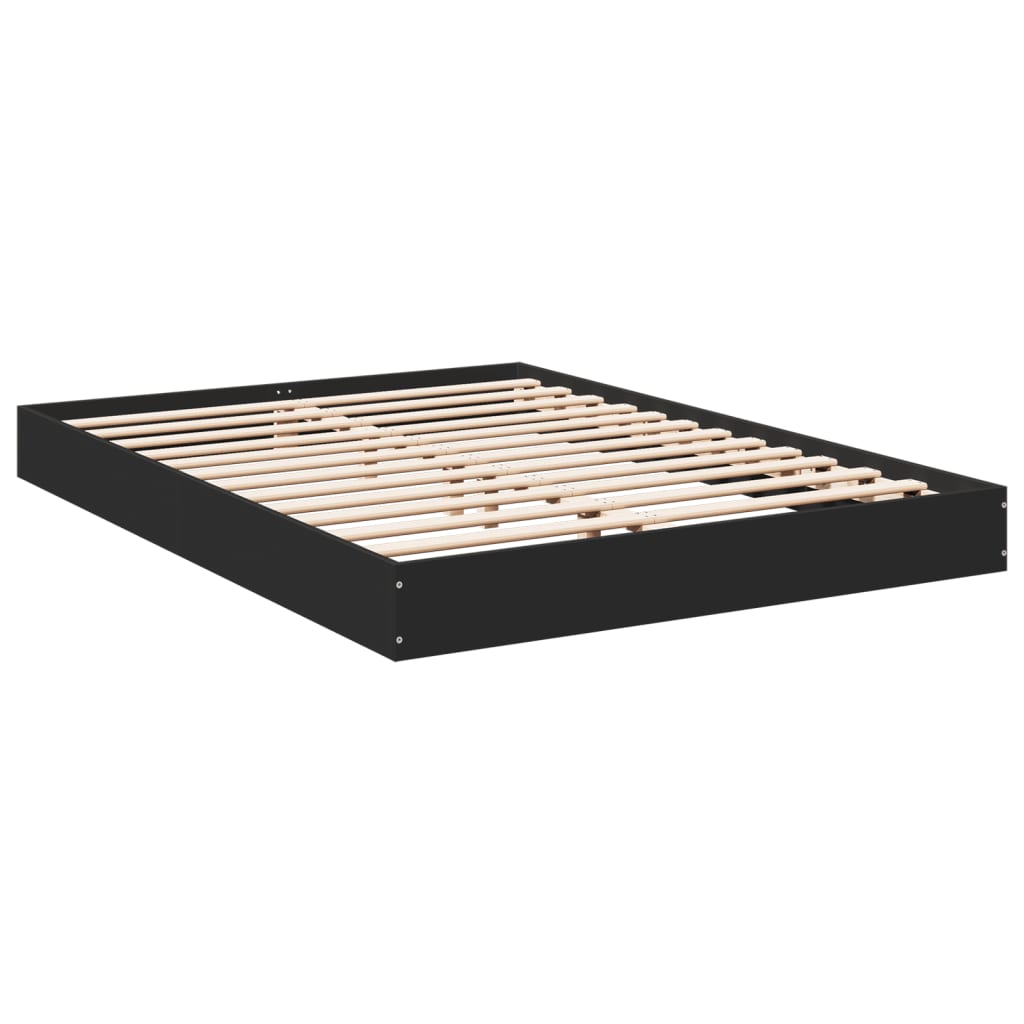 vidaXL Bedframe bewerkt hout zwart 120x190 cm afbeelding
