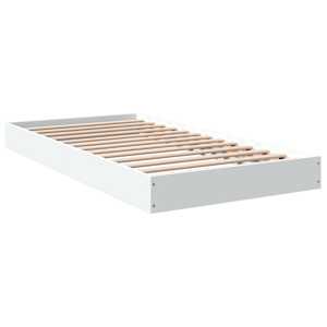 Rám postele bílý 100 x 200 cm kompozitní dřevo - obrázek 6
