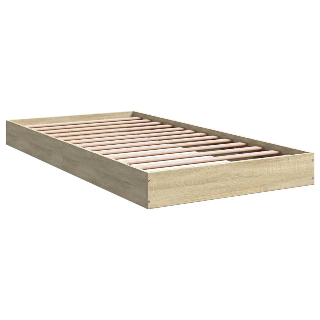 vidaXL Bedframe zonder matras hout sonoma eikenkleurig 100x200 cm afbeelding