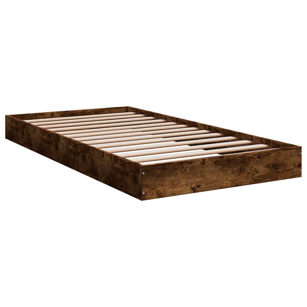 vidaXL Bedframe zonder matras hout gerookt eikenkleurig 100x200 cm afbeelding