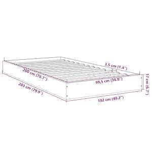 Rám postele bez matrace kouřový dub 100x200 cm kompozitní dřevo - obrázek 10