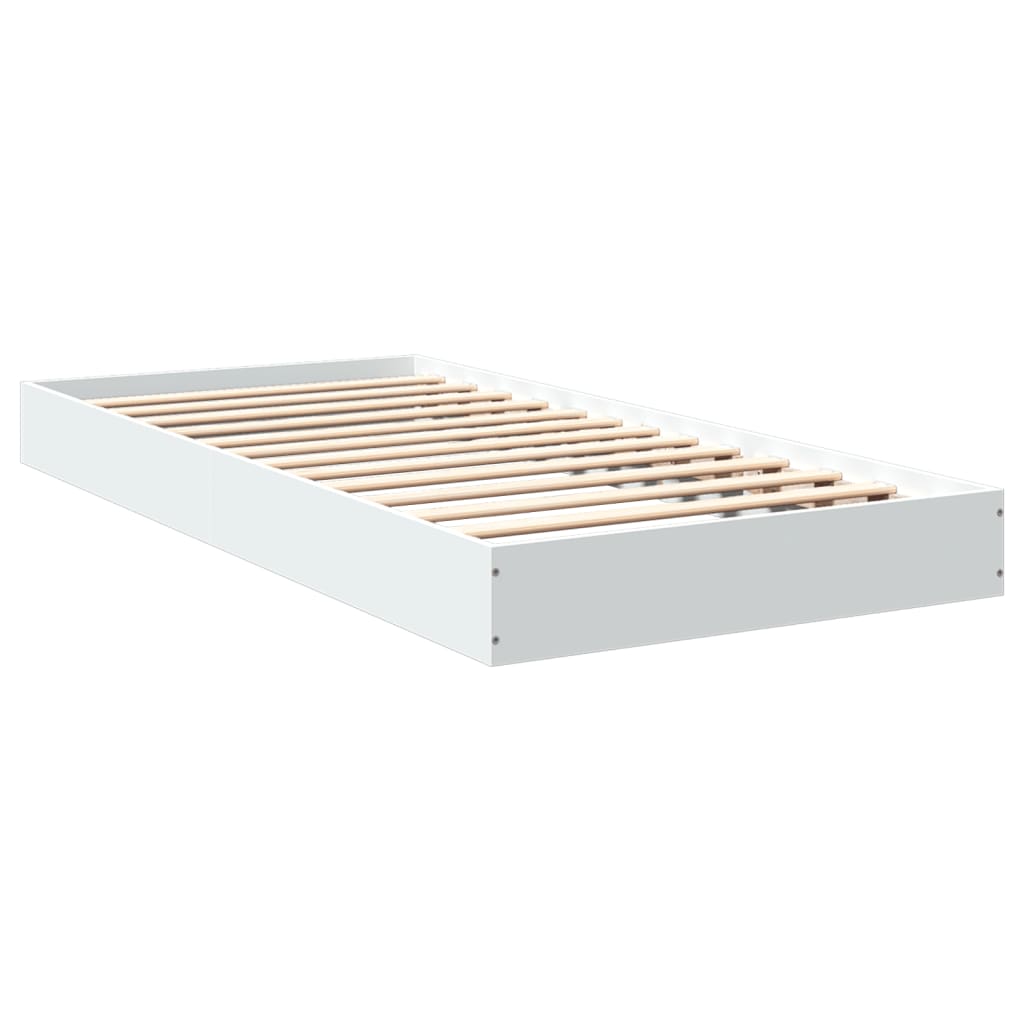 vidaXL Bedframe bewerkt hout wit 90x200 cm afbeelding