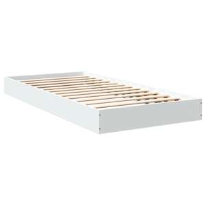 vidaXL Bedframe bewerkt hout wit 90x200 cm
