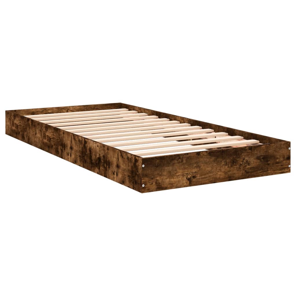 vidaXL Bedframe zonder matras hout gerookt eikenkleurig 90x200 cm afbeelding