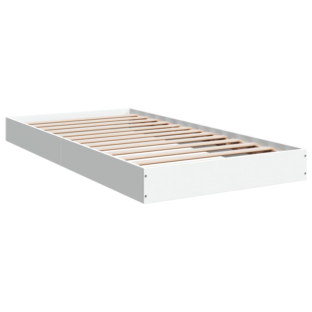 Bed Frame without Mattress White 90x190 cm Single Engineered Wood vidaXL