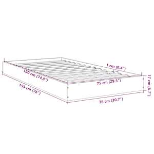 Rám postele bez matrace hnědý dub 75 x 190 cm kompozitní dřevo - obrázek 10