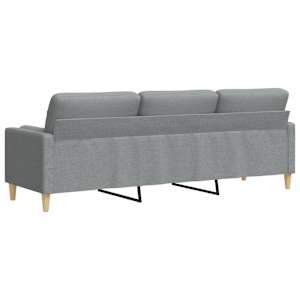 3místná pohovka s polštáři světle šedá 210 cm textil - obrázek 5