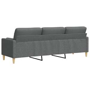 3místná pohovka s polštáři tmavě šedá 210 cm textil - obrázek 5