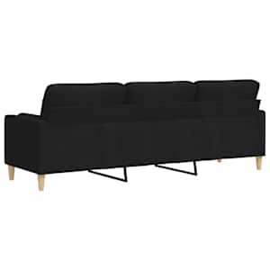 3místná pohovka s polštáři černá 210 cm textil - obrázek 5