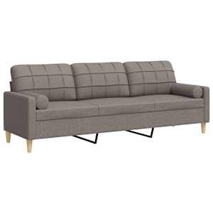 3místná pohovka s polštáři taupe 210 cm textil - obrázek 2