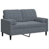 vidaXL 2-kohaline diivan patjadega, tumehall, 120 cm, samet