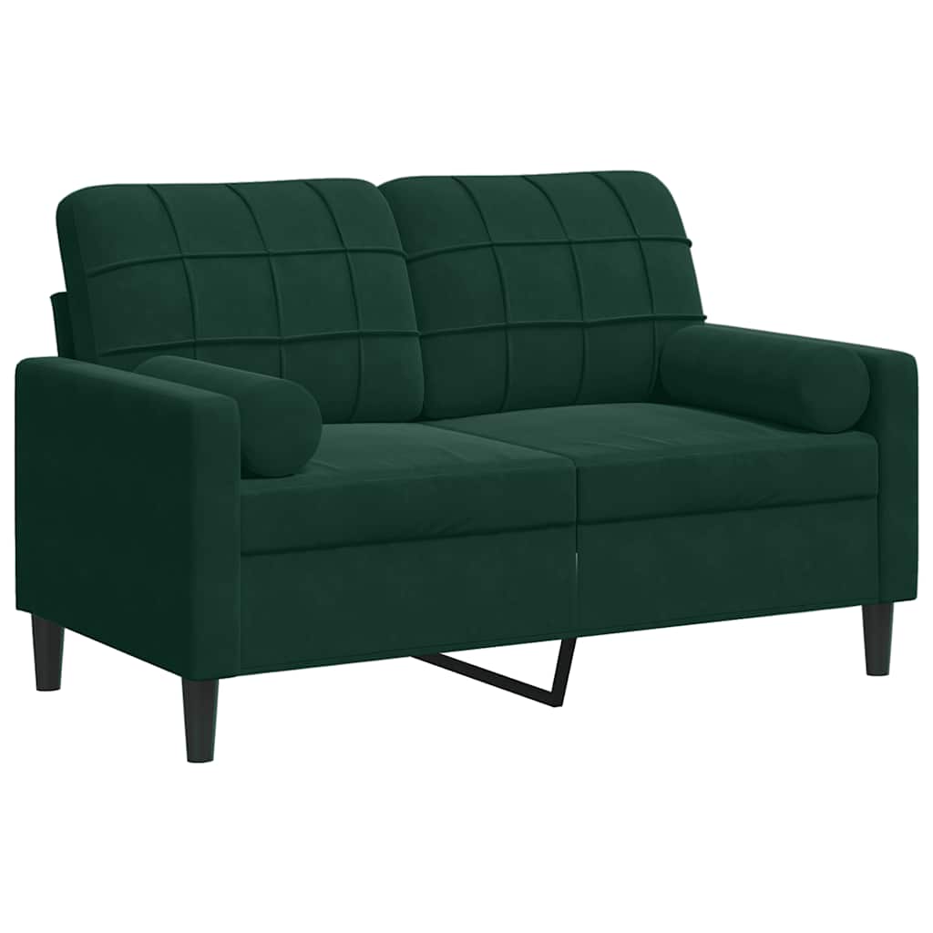 Thumbnail - vidaXL 2-Sitzer-Sofa mit Zierkissen Dunkelgrün 120 cm Samt
