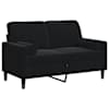 vidaXL 2-kohaline diivan patjadega, must, 120 cm, samet