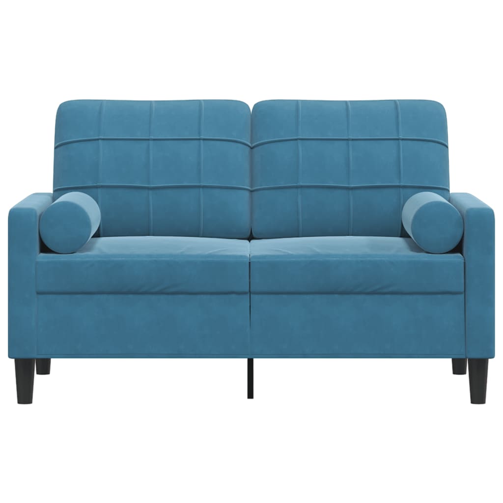 Thumbnail - vidaXL 2-Sitzer-Sofa mit Zierkissen Blau 120 cm Samt