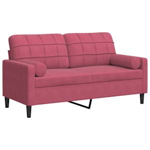 vidaXL 2-kohaline diivan patjadega, veinipunane, 140 cm, samet