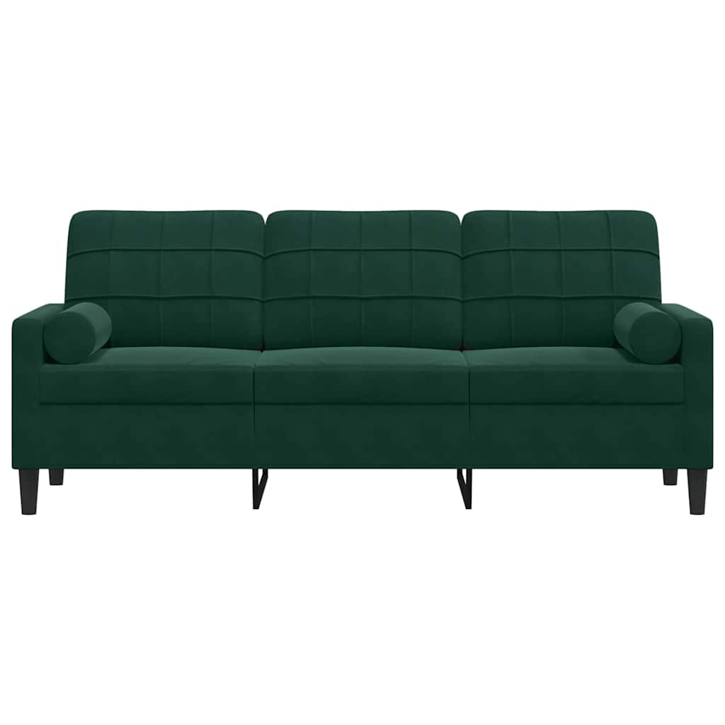 Thumbnail - vidaXL 3-Sitzer-Sofa mit Zierkissen Dunkelgrün 180 cm Samt