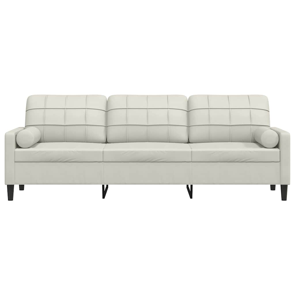 Thumbnail - vidaXL Sofa 3-Sitzer mit Zierkissen Creme 210 cm Samt