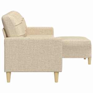 3místná pohovka s podnožkou krémová 210 cm textil - obrázek 4