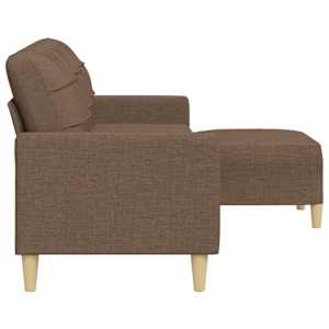 3místná pohovka s podnožkou hnědá 210 cm textil - obrázek 4