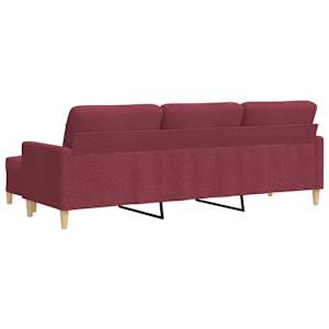 3místná pohovka s podnožkou vínová 210 cm textil - obrázek 5