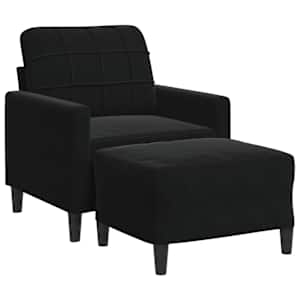 vidaXL tugitool jalapingiga, must, 60 cm, samet