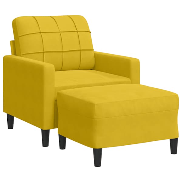 vidaXL tugitool jalapingiga, kollane , 60 cm, samet