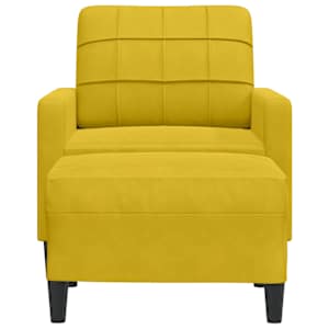 Křeslo s podnožkou žluté 60 cm samet - obrázek 3