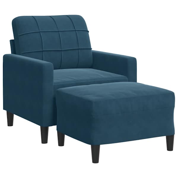 vidaXL tugitool jalapingiga, sinine, 60 cm, samet