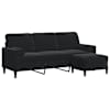 vidaXL 3-kohaline diivan jalapingiga, must, 180 cm, samet