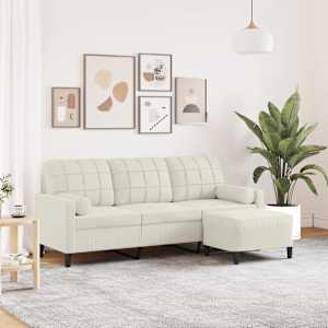 Trosed s stolčkom za noge krem 180 cm žamet