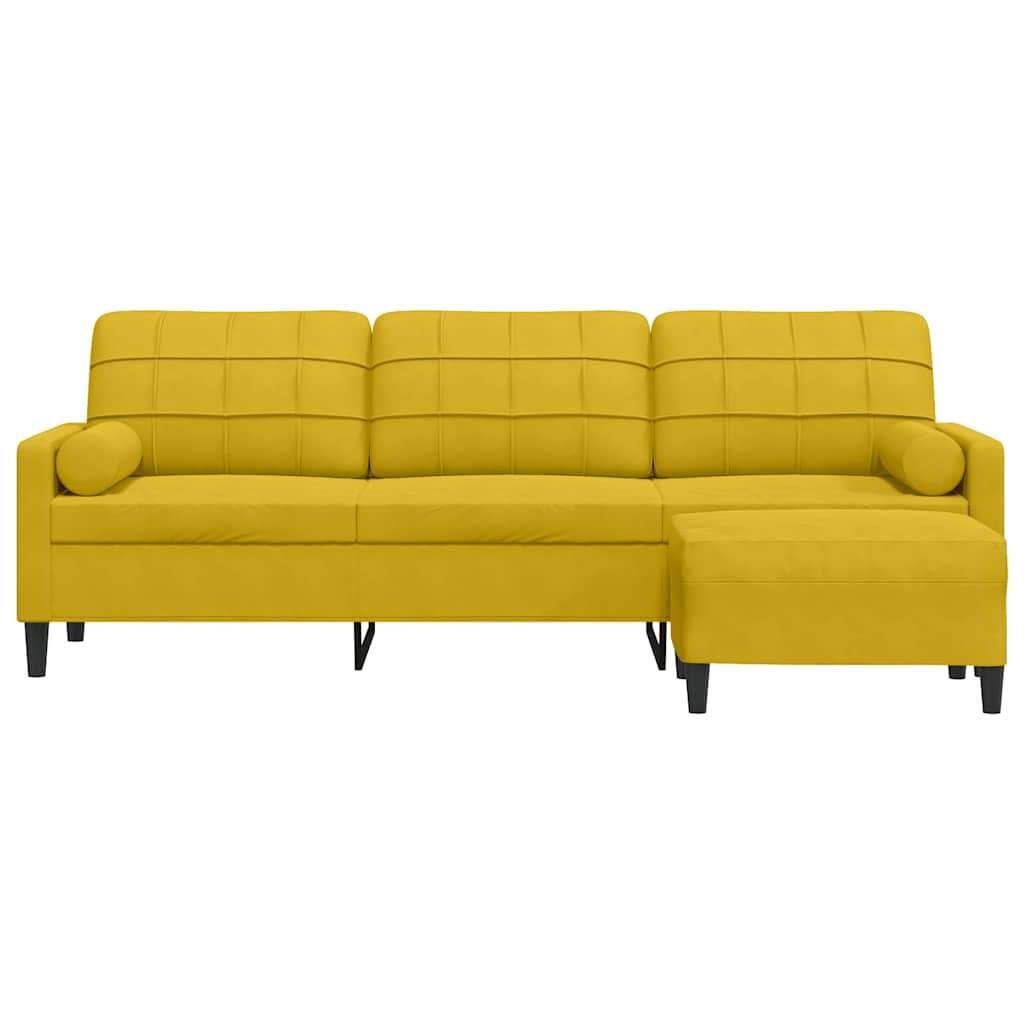 Thumbnail - vidaXL Sofa 3-Sitzer mit Hocker Gelb 210 cm Samt