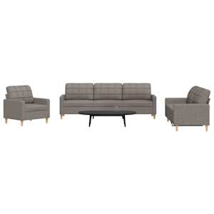 3dílná sedací souprava taupe textil - obrázek 1