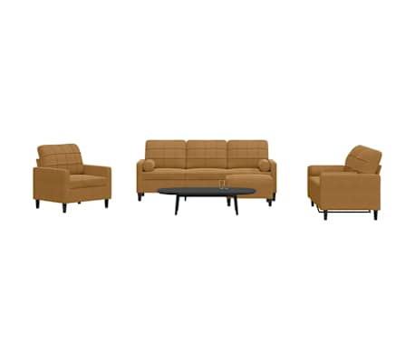 vidaXL 4-delige Loungeset met kussens en bolsters fluweel bruin