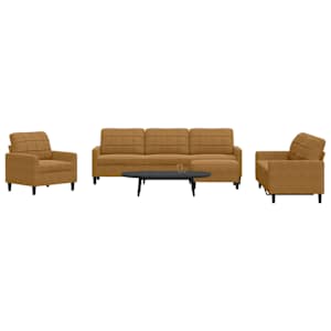 vidaXL 4-delige Loungeset met kussens fluweel bruin