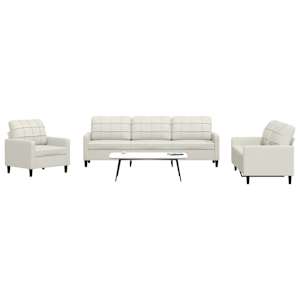 Sedežna garnitura 4-delna z blazinami krem žamet