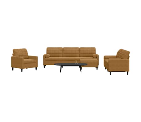 vidaXL 4-delige Loungeset met kussens en bolsters fluweel bruin