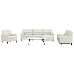 Sedežna garnitura 4-delna z blazinami krem žamet