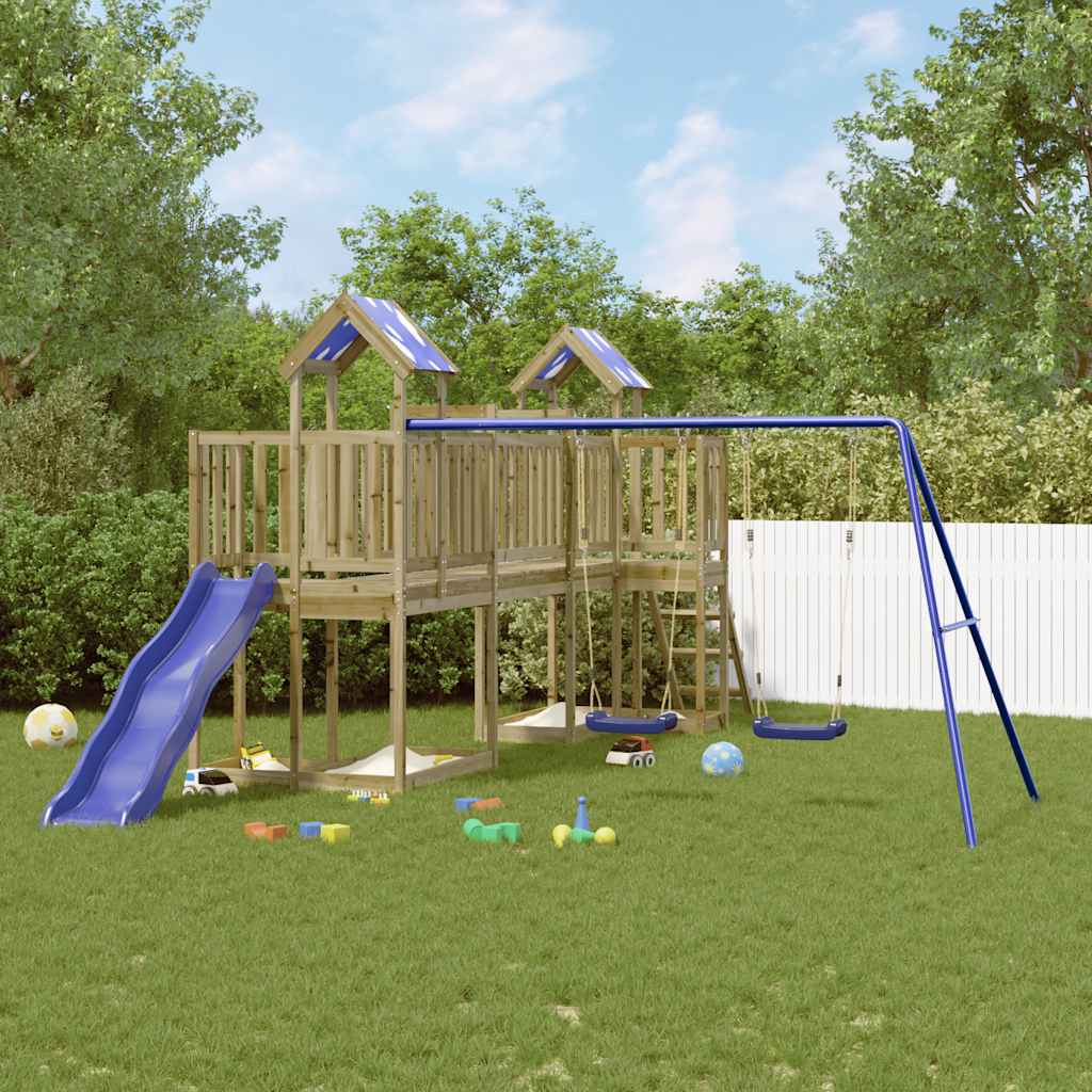 vidaXL Set de joacă pentru exterior, lemn de pin impregnat
