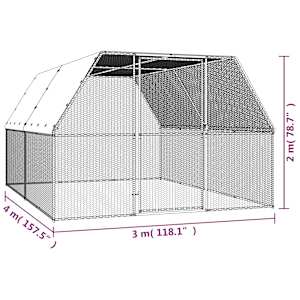 Klec pro kuřata 3 x 4 x 2 m pozinkovaná ocel - obrázek 5