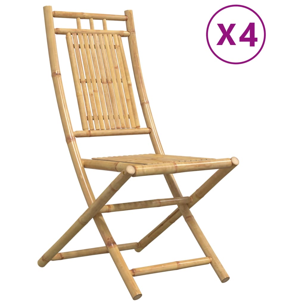 Thumbnail - vidaXL Gartenstühle 4 Stk. Klappbar 46x66x99 cm Bambus