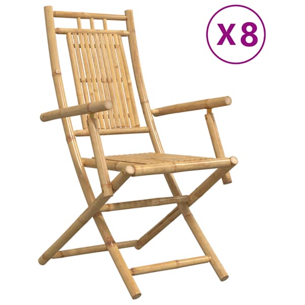 vidaXL Kokkupandavad toolid 8 tk 53x66x99 cm bambus