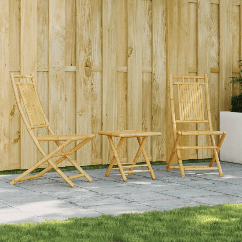 vidaXL 3-tlg. Bistro-Set Bambus