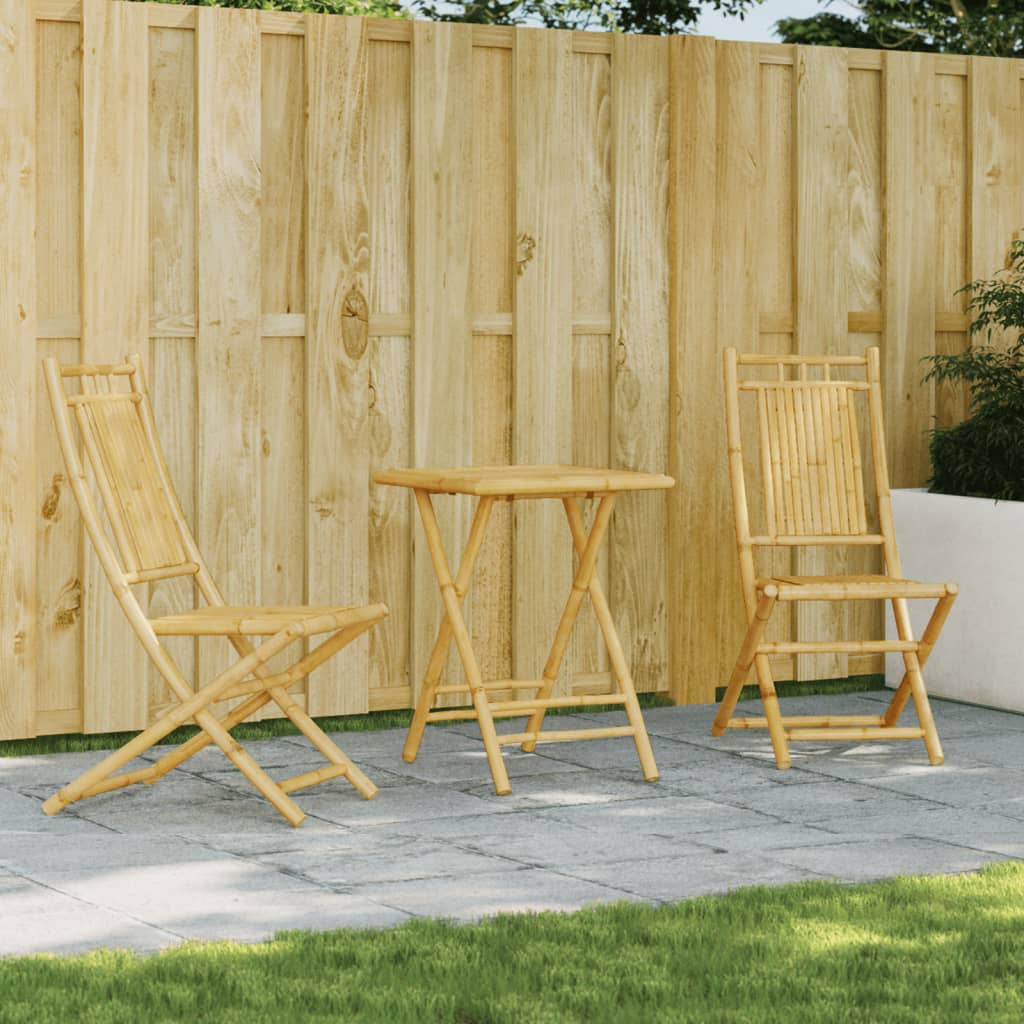 vidaXL 3-tlg. Bistro-Set Bambus