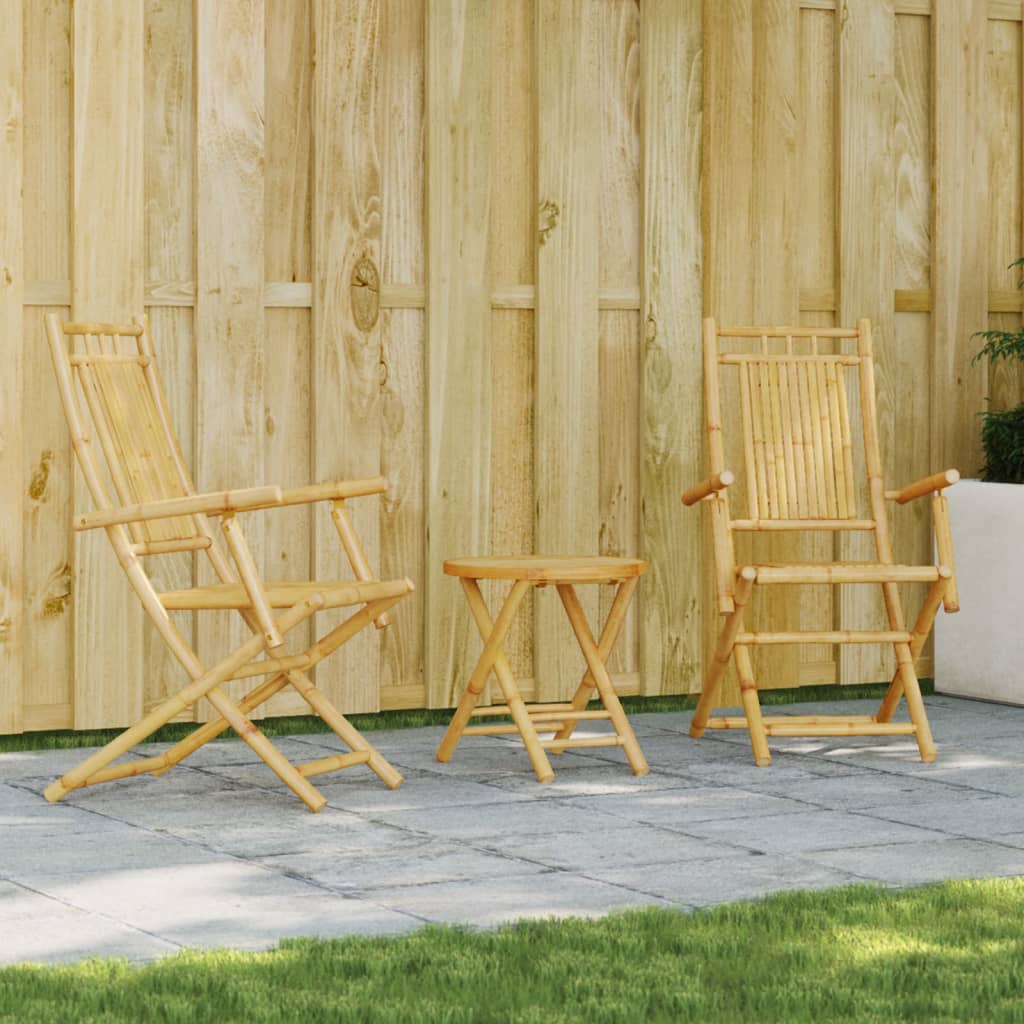 vidaXL 3-tlg. Bistro-Set Bambus