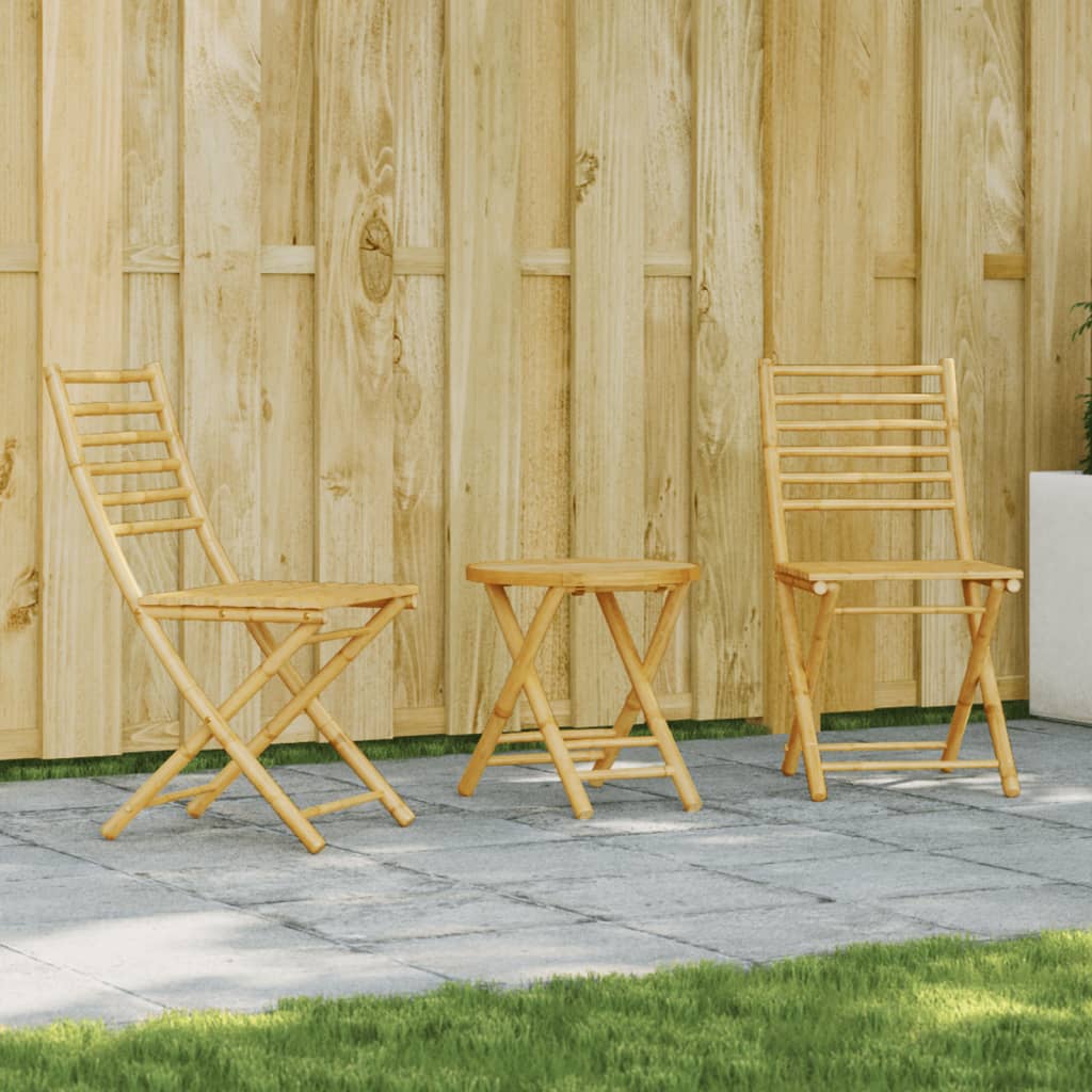 vidaXL 3-tlg. Bistro-Set Bambus